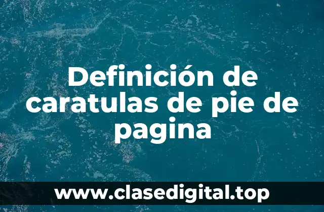 Definición de caratulas de pie de pagina