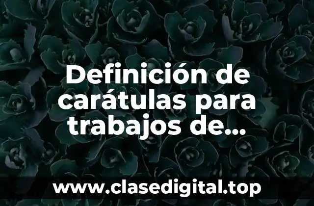 Definición de carátulas para trabajos de secundaria