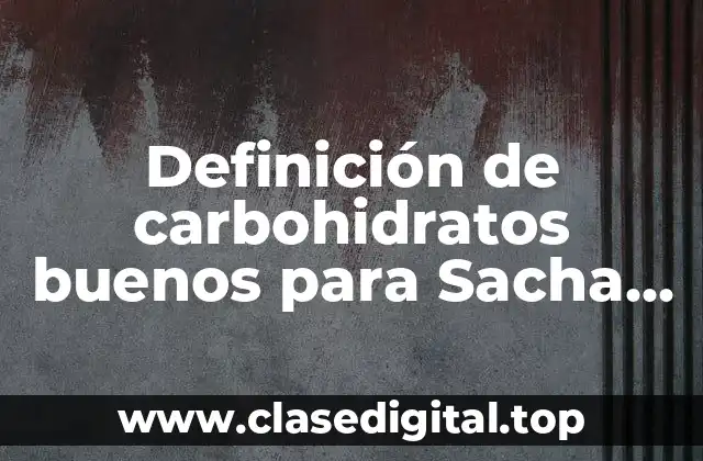 Definición de carbohidratos buenos para Sacha Fitness