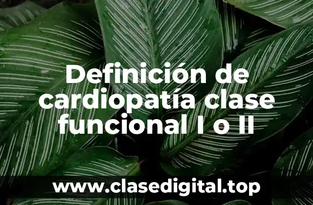 Ejemplos de cardiopatía clase funcional I o II