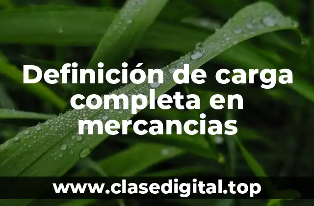 Definición de carga completa en mercancias