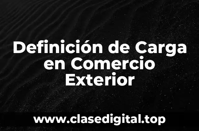 Definición de Carga en Comercio Exterior