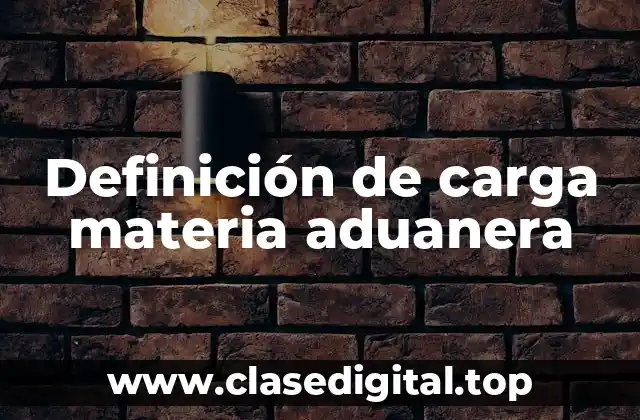 Definición de carga materia aduanera