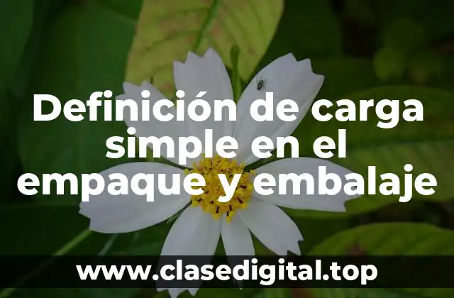 Definición de carga simple en el empaque y embalaje