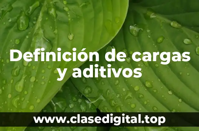 Definición de cargas y aditivos