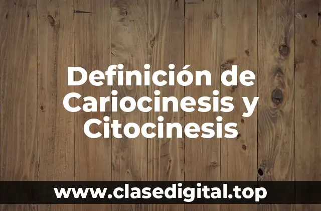 Definición de Cariocinesis y Citocinesis