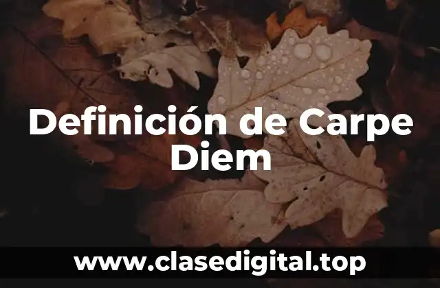 Definición de Carpe Diem