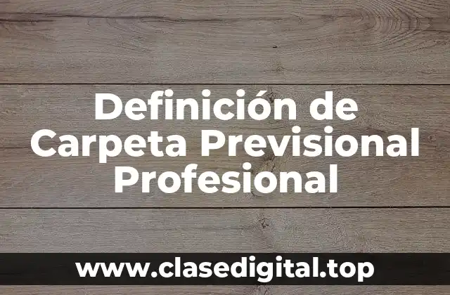 Ejemplos de Carpeta Previsional Profesional