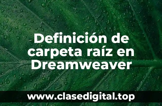 Definición de carpeta raíz en Dreamweaver