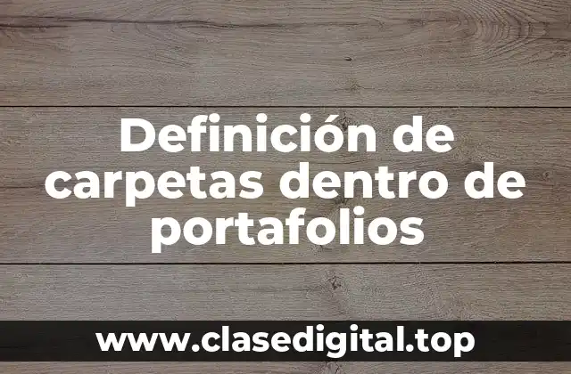 Definición de carpetas dentro de portafolios
