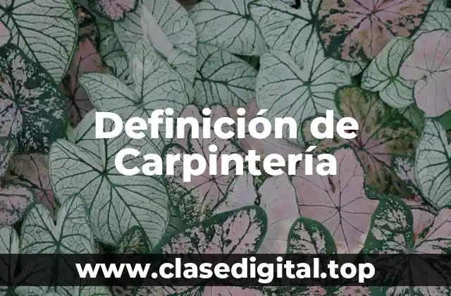 Definición de Carpintería