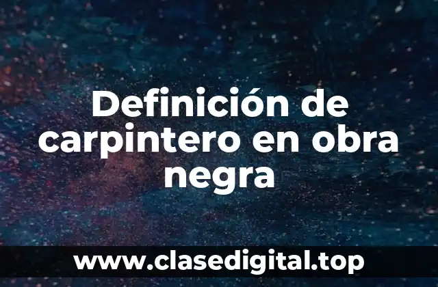 Definición de carpintero en obra negra
