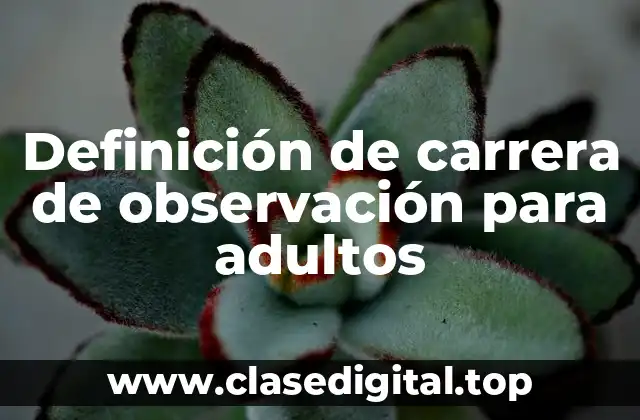 Definición de carrera de observación para adultos