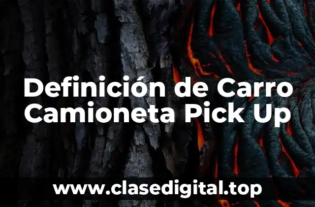 Definición de Carro Camioneta Pick Up