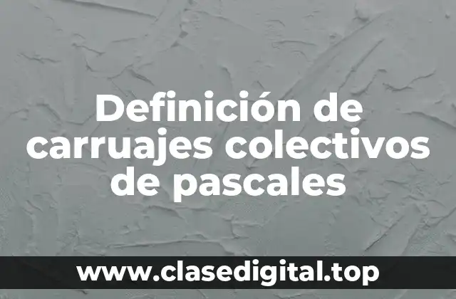 Definición de carruajes colectivos de pascales