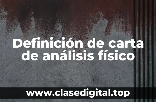 Ejemplos de carta de análisis físico-químico de agua