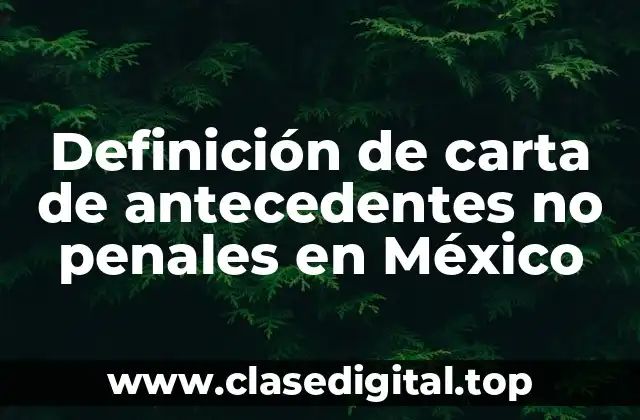 Definición de carta de antecedentes no penales en México