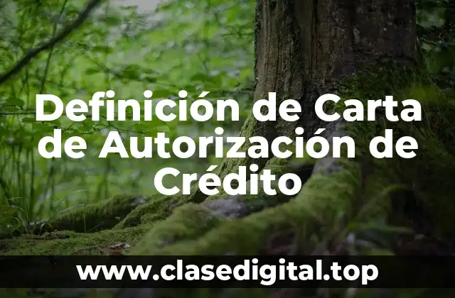Definición de Carta de Autorización de Crédito