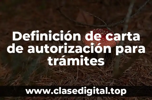Definición de carta de autorización para trámites