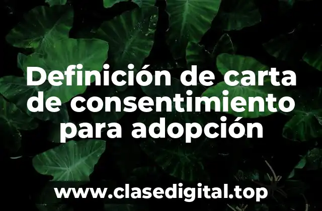 Definición de carta de consentimiento para adopción