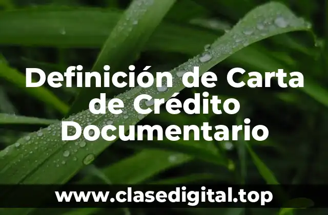 Definición técnica de carta de crédito documentario