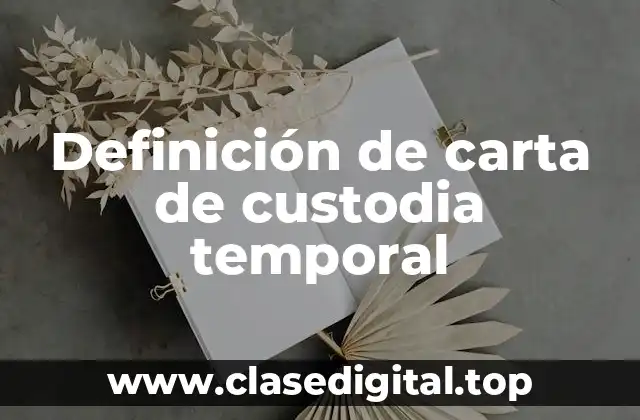 Definición de carta de custodia temporal