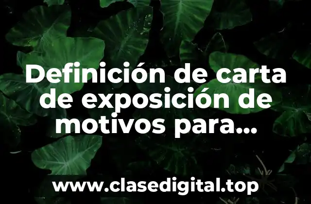 Ejemplos de carta de exposición de motivos para estudiar inglés