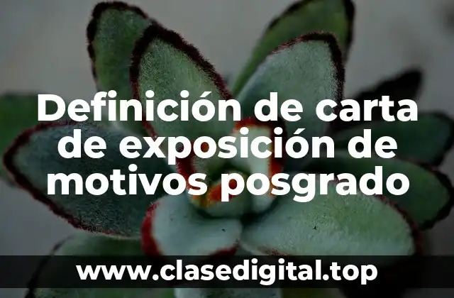 Ejemplos de carta de exposición de motivos posgrado