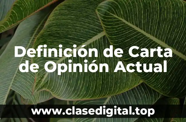 Definición de Carta de Opinión Actual