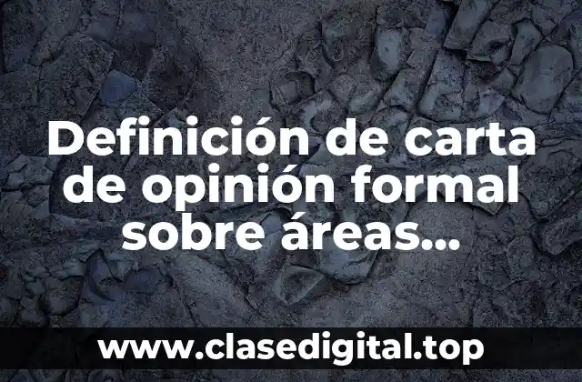 Definición de carta de opinión formal sobre áreas recreativas primaria