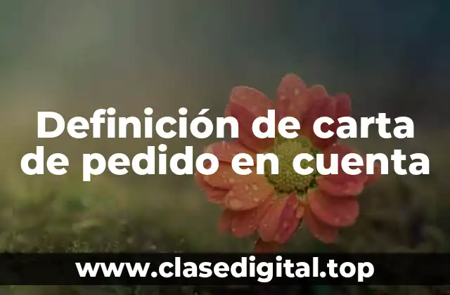 Ejemplos de carta de pedido en cuenta