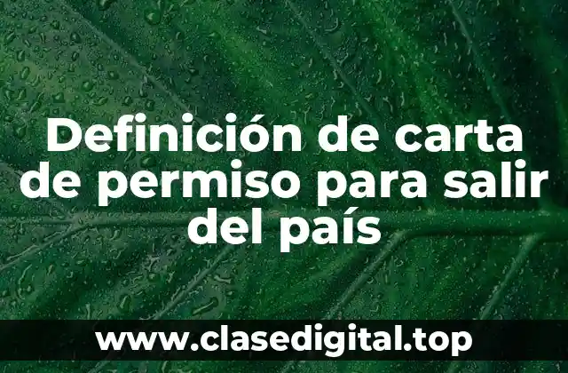 Definición de carta de permiso para salir del país