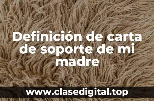 Definición de carta de soporte de mi madre