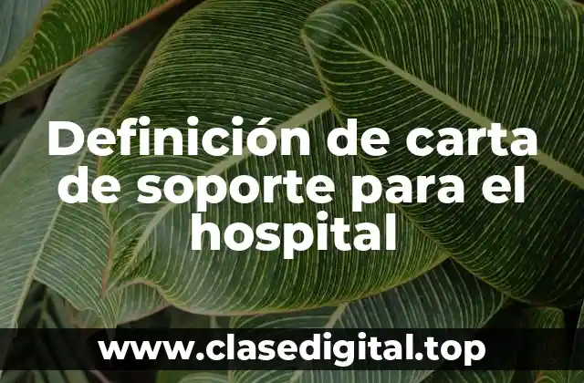 Definición de carta de soporte para el hospital