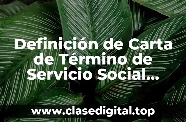 Definición de Carta de Término de Servicio Social CONALEP