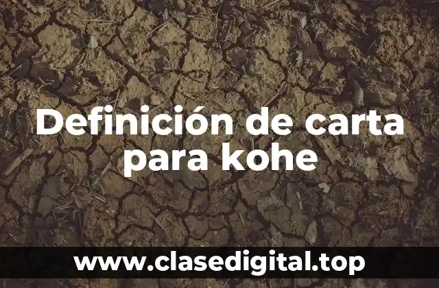Ejemplos de carta para kohe