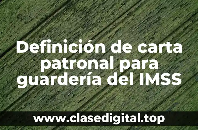 Definición de carta patronal para guardería del IMSS