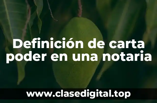 Definición de carta poder en una notaria