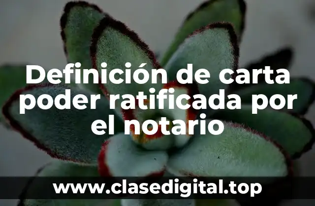 Definición de carta poder ratificada por el notario