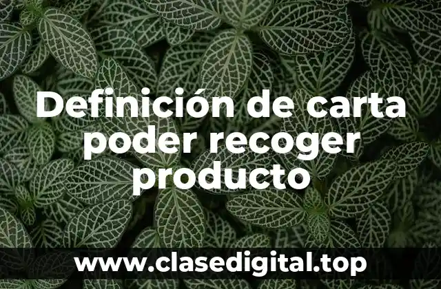 Definición de carta poder recoger producto