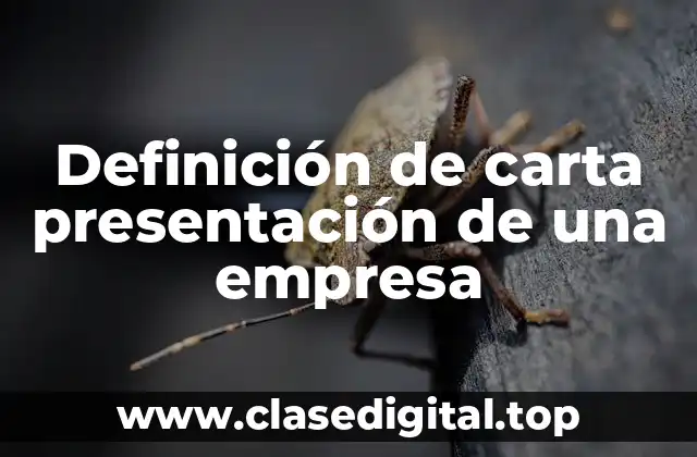Definición de carta presentación de una empresa