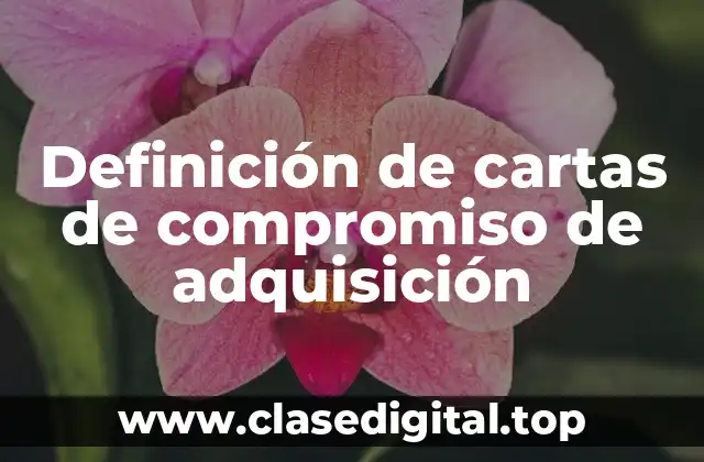Definición de cartas de compromiso de adquisición