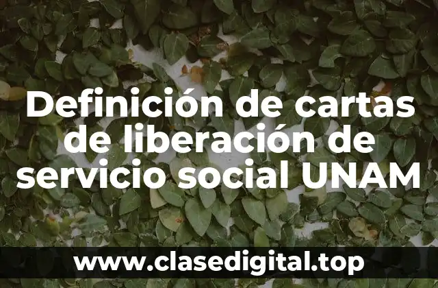 Definición de cartas de liberación de servicio social UNAM