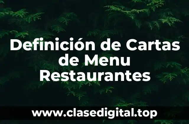Definición de Cartas de Menu Restaurantes