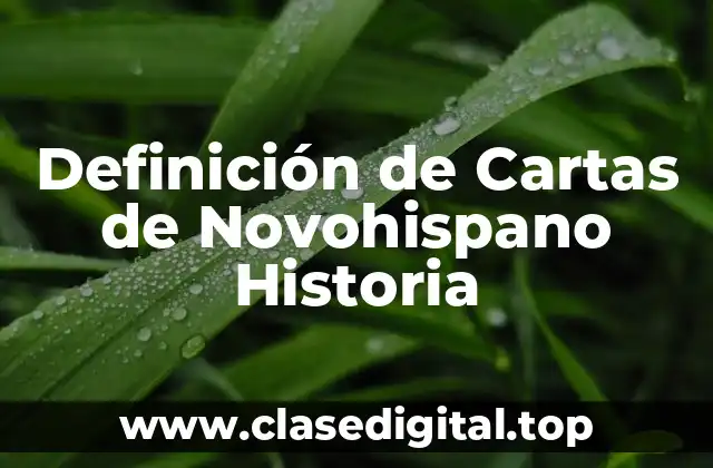 Definición de Cartas de Novohispano Historia