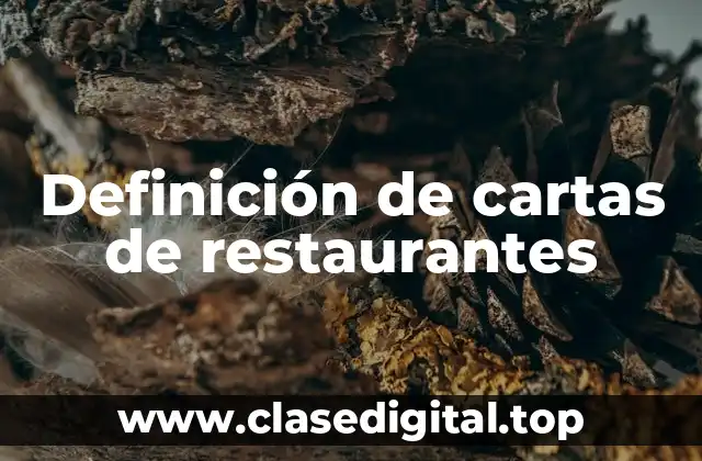 Definición de cartas de restaurantes