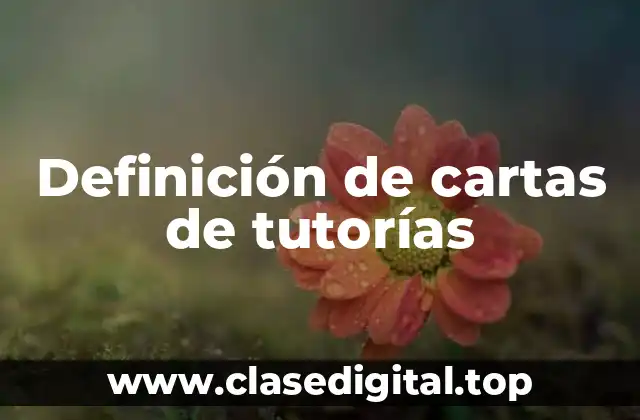 Definición de cartas de tutorías