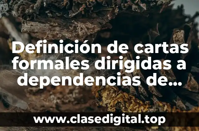 Definición de cartas formales dirigidas a dependencias de gobierno