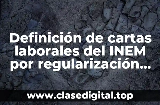 Definición de cartas laborales del INEM por regularización migratoria