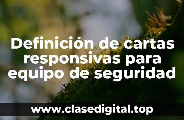 Definición de cartas responsivas para equipo de seguridad